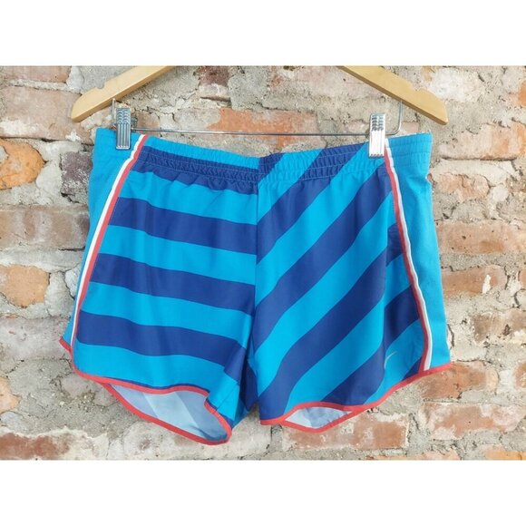 Nike Pants - Nike Dri-Fit Running Shorts Womens Sz M Lined Blue Striped Drawstring Elatsic Q
